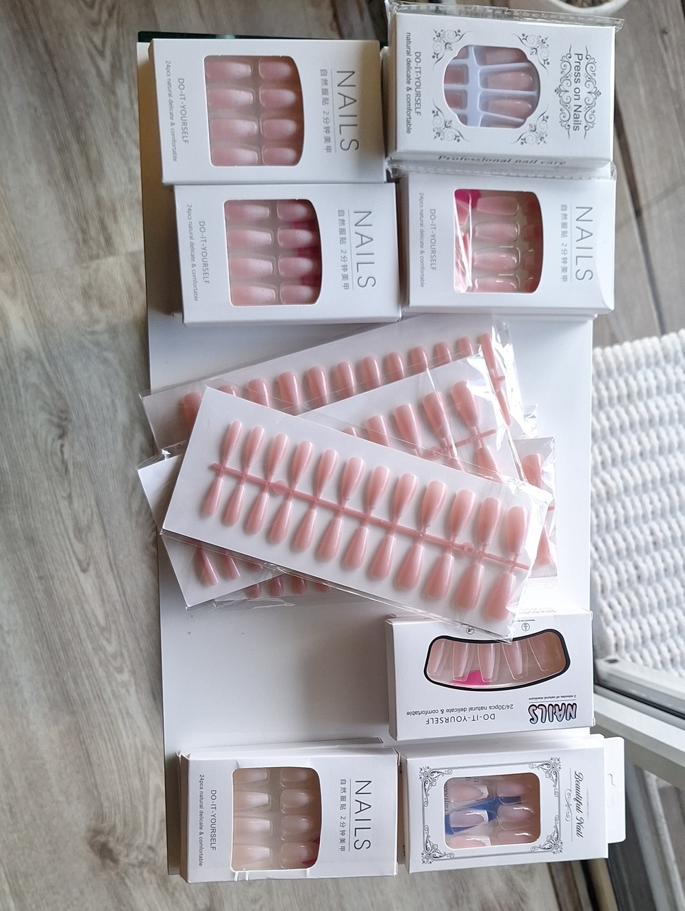 21 BOXS BULK NAILS Pink Press-On False Nail Set